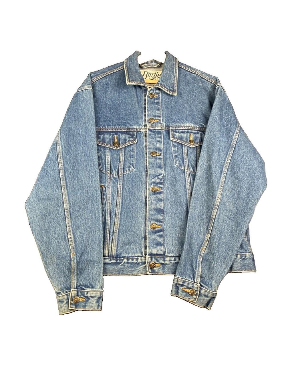 VTG Birdie Jackets Men’s L Blue Denim Trucker Jacket Richard Leslie 90s